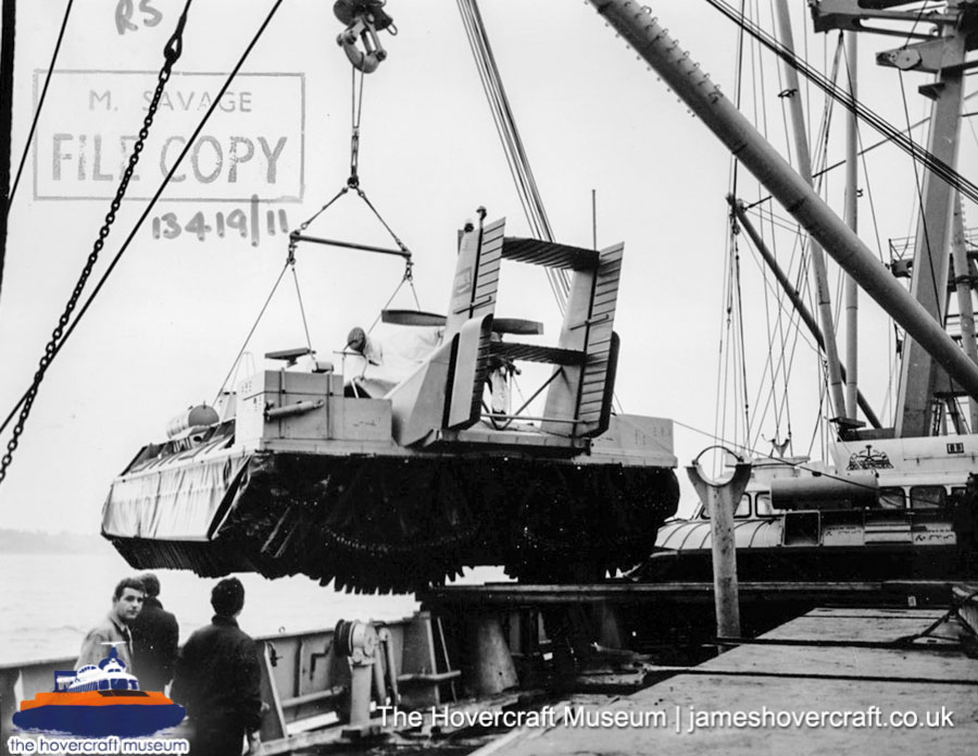 SRN6 being transported -  (credit: The Hovercraft Museum Trust).